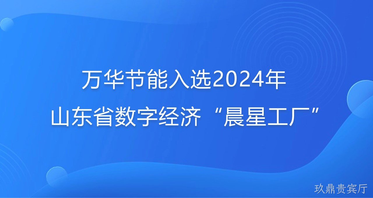 再添新彩！玖鼎贵宾厅入选2024年山东省数字经济“晨星工厂”